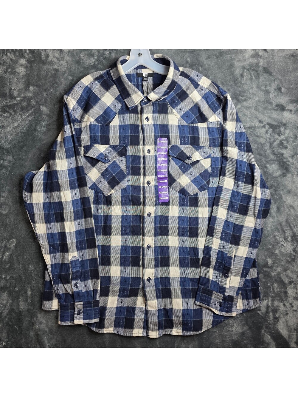 Frye Shirt Mens XXL Jacquard Flannel Plaid Button Up NWT